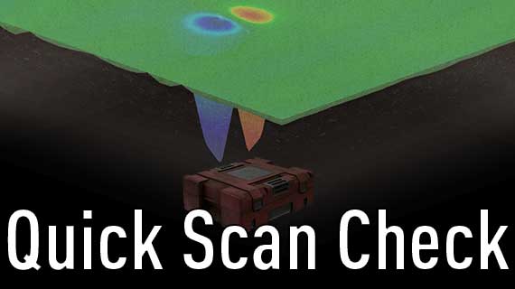 Quick Scan Check: How do I know if the 3D Ground Scan shows an iron object?